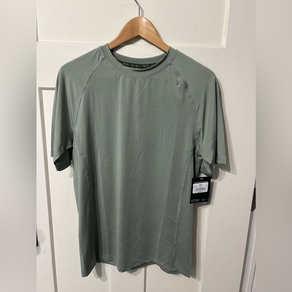 🏊🏻 Eddie Bauer Swim shirt Rasgaurd upf40 quick dry light green grey T shirt